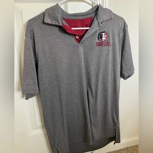 Florida State Seminoles Gray Polo Shirt Size Small Athletic Material